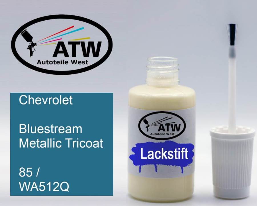 Chevrolet, Bluestream Metallic Tricoat, 85 / WA512Q: 20ml Lackstift, von ATW Autoteile West.